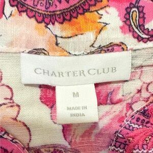 Charter Club Pink and Orange Paisley Top